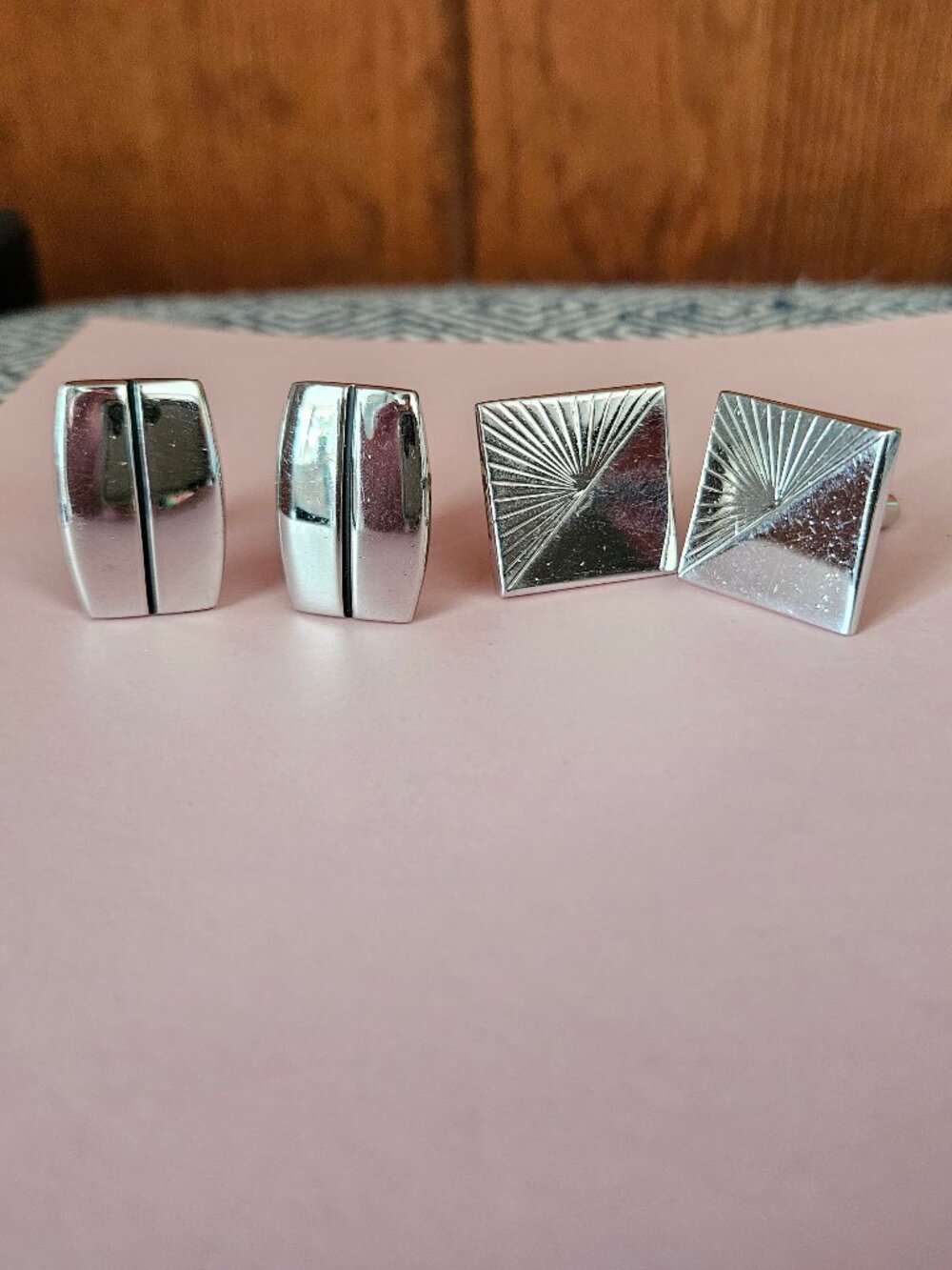 Vintage Swank Silvertone Cufflinks & Bonus Pair of Vintage Silvertone Cufflinks